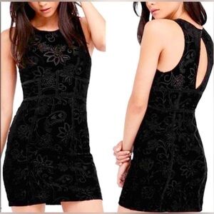 Free People Velvet Bodycon Dress in Black